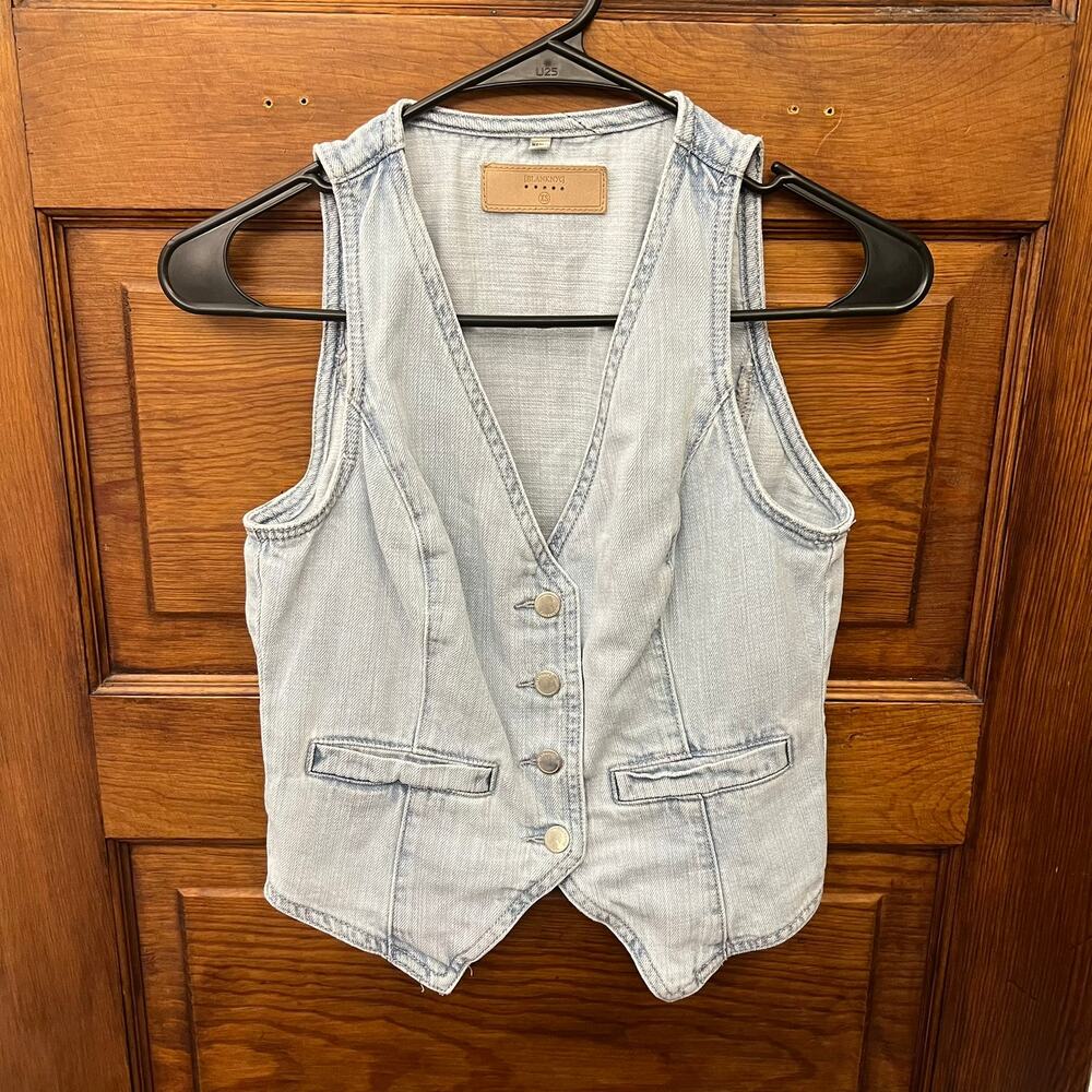 Blank NYC Unwind Vest Size XS Light Indigo Blue Women's Denim